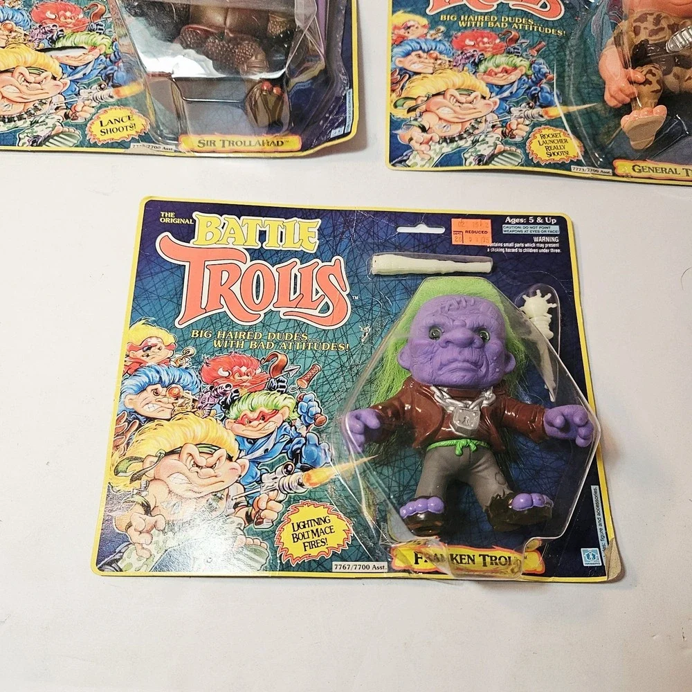 Vintage Battle Trolls Lot Of (3) 1992 Hasbro New Sealed Toy Collectible